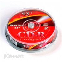 Диск CD-R Vs 700Mb, 52x, Cake Box, 10шт/уп