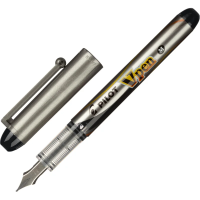 Перьевая ручка Pilot SVP-4M V-Pen черная, серый корпус, 0.58мм, одноразовая