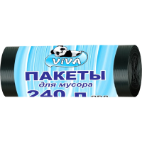 Мешки для мусора Viva ПВД 240л, 45мкм, 10шт/рул