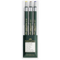 Набор карандашей механических Faber-Castell TK-Fine 97 0.35мм, 0.5мм, 0.7мм, HB, зеленый корпус