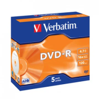 Диск DVD-R Verbatim 4.7Gb, 16х, Jewel Box, 1шт/уп