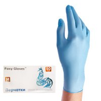 Перчатки нитриловые Foxy Gloves p.S, голубые, 100шт (50 пар)