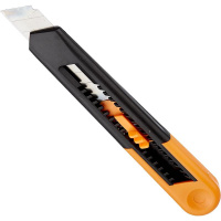Нож канцелярский 18 мм Альфа, с фиксатором, пластик, цвет оранжевый