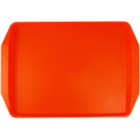 Поднос для фастфуда пластиковый 42х32см оранжевый