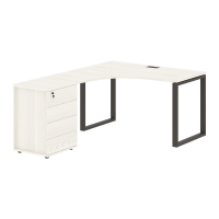 Стол эргономичный с тумбой EQCET 1318(L) Ясень Траун/Мокко 1360х1880х750 EDIS