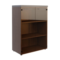 Шкаф средний Skyland Torr TMC 85.2, венге магия, 854х452х1203мм, со стеклянными дверьми, с топом