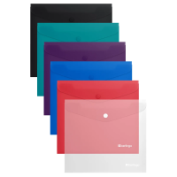 Папка-конверт на кнопке Berlingo 'Soft Touch', А5+, 200мкм, софт-тач, ассорти