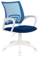 Кресло Бюрократ CH-W695NLT темно-синий TW-05N TW-10N сетка/ткань крестов. пластик пластик белый