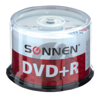 Диск DVD-R Sonnen 4.7Gb, 16х, Cake Box, 50шт/уп, 512577