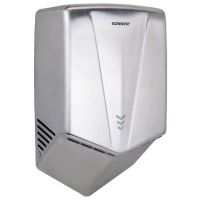 Сушилка для рук ВЫСОКОСКОРОСТНАЯ АНТИВАНДАЛЬНАЯ SONNEN K2022A, 1300 Вт, 150 м/с, IPX1, 72 дБ, нержав
