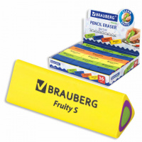 Ластик BRAUBERG 'Fruity S', 44х15х15 мм, цвет ассорти, треугольный, 228713