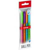 Ручка шариковая Berlingo 'Triangle Fuze Stick', 0,5мм, синяя, корпус ассорти, 4шт, пакет