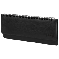 Планинг датированный 2026 305х140 мм BRAUBERG 'Imperial', под кожу, черный, 117229