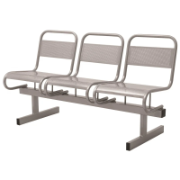 Многоместная секция перфорированная серая (3 места, металл)