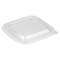 Крышка к одноразовому контейнеру Полиэр Кубик прозрачная, 126х126х13мм, 50шт/уп