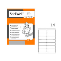 Этикетки самоклеящиеся Stickwell 11251, белые, 99.1x38.1мм, 1400шт