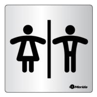 Дверная табличка Merida Standart Общий туалет, 100х100мм, алюминий/скотч, ИТ012