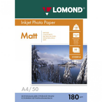 Фотобумага для струйных принтеров Lomond А4, 50 листов, 180 г/м2, матовая, 102014
