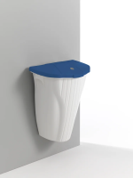 Ведро мусорное Wall-UP 50 л TTS, настенное, цвет белый с синей крышкой, 00005846WB