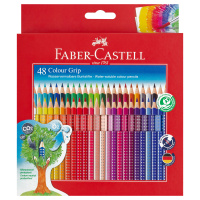 Карандаши цветные Faber-Castell 'Grip', 48цв., трехгран., заточен., картон., европодвес
