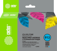 Картридж струйный Cactus CS-3YL77AE 912 голубой (5мл) для HP OfficeJet 8010/8012/8013/8014/8015/8020