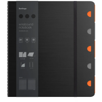 Бизнес-тетрадь А4+, 80л., Berlingo 'Steel&Style Pro', клетка, на гребне, 80г/м2, перфорация, раздели