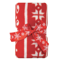 Tarrington House Плед флисовый красный с принтом сердце 170г, 130 х 170см