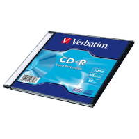 Диск CD-R Verbatim 700Mb, 52x, Slim Case, 1шт/уп