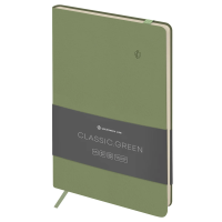 Записная книжка А5 96л. ЛАЙТ, кожзам, Greenwich Line 'Classic. Green', с резинкой, блок без линовки