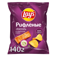 Чипсы Lay's рифленые лосось в сливочном соусе, 140г