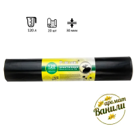 Мешки для мусора Ромашка Практичные 120л, ПВД, 70х110см, 30мкм, 20шт, черного цвета, в рулоне