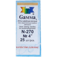 Иглы для шитья Gamma N-270, 10см, 25шт/уп