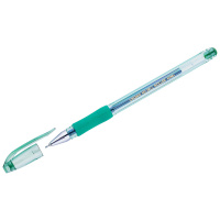Ручка гелевая Crown Hi-Jell Needle Grip зеленая, 0.7мм