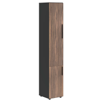 Шкаф высокий узкий VRHCS 40.3 Американский орех/Яшма черный 400х430х2253 VELION VENEER