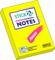 Блок для записей с клейким краем Scotch Stickin желтый, 76х51мм, 100 листов