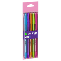 Ручка шариковая Berlingo 'Tribase Neon', синяя, 0,7мм, корпус ассорти, 5шт, пакет с европодвесом