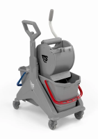 Тележка NICKITA двухведёрная (15+15 Л) с отжимом DRY и боковой ручкой TTS,  серая база, 00066162EE