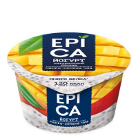 Йогурт Epica манго и семена чиа, 5%, 130г