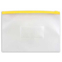 Пластиковая папка на молнии Бюрократ желтая, А4, 150мкм, BPM4AYEL