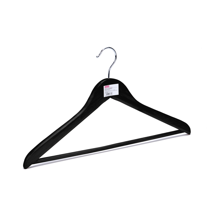 фото: Плечики для одежды Attache 48-50 р, черные, с перекладиной, 3 шт/уп