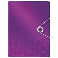 Пластиковая папка на резинке Leitz Wow фиолетовая, A4, до 250 листов, 46290062