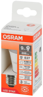 Лампа светодиодная Osram E27 9Вт шар нейтральный белый свет