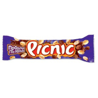 Батончик шоколадный Picnic с арахисом и карамелью, 38г