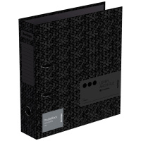 Папка-регистратор Berlingo 'DoubleBlack', 80мм, ламинированная, черная, с рисунком