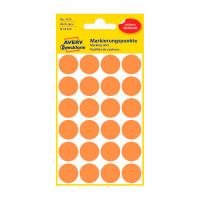 Этикетки маркеры Avery Zweckform 3173, оранжевые неон, d=18мм, 24шт на листе, 4 листа