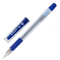 Ручка шариковая Staff Profit синяя, 0.35мм, прозрачный корпус