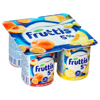 Йогурт Fruttis Сливочное лакомство персик-маракуя-ананас-дыня, 5%, 115г