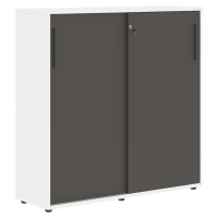 Шкаф средний с дверьми купе EMC 1343 Мокко/Мокко/Белый 1346х430х1355 EDIS