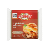 Сыр плавленый President Мастер Бутерброда 40%, с грибами, 150г