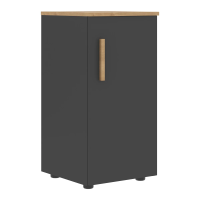 Шкаф колонка с малой дверью (R) и топом FLC 40.1(R) Черный графит/Дуб Гамильтон 404х429х818 FORTA